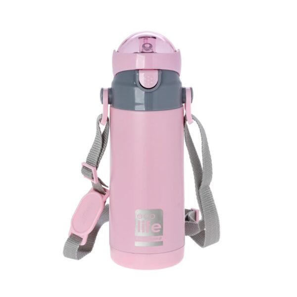 Ecolife - Ανοξείδωτο Παγούρι Θερμός παιδικό 400ml - Ροζ