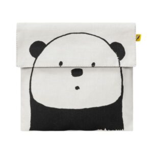 Fluf - Θήκη Φαγητού - Flip Snack Sack 18 x 19 x 0,2 cm - Panda/Black