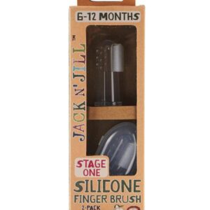 Jack N' Jill - Βρεφική Οδοντόβουρτσα δακτύλου από σιλικόνη - Stage 1 (6m-12m) 2τμχ